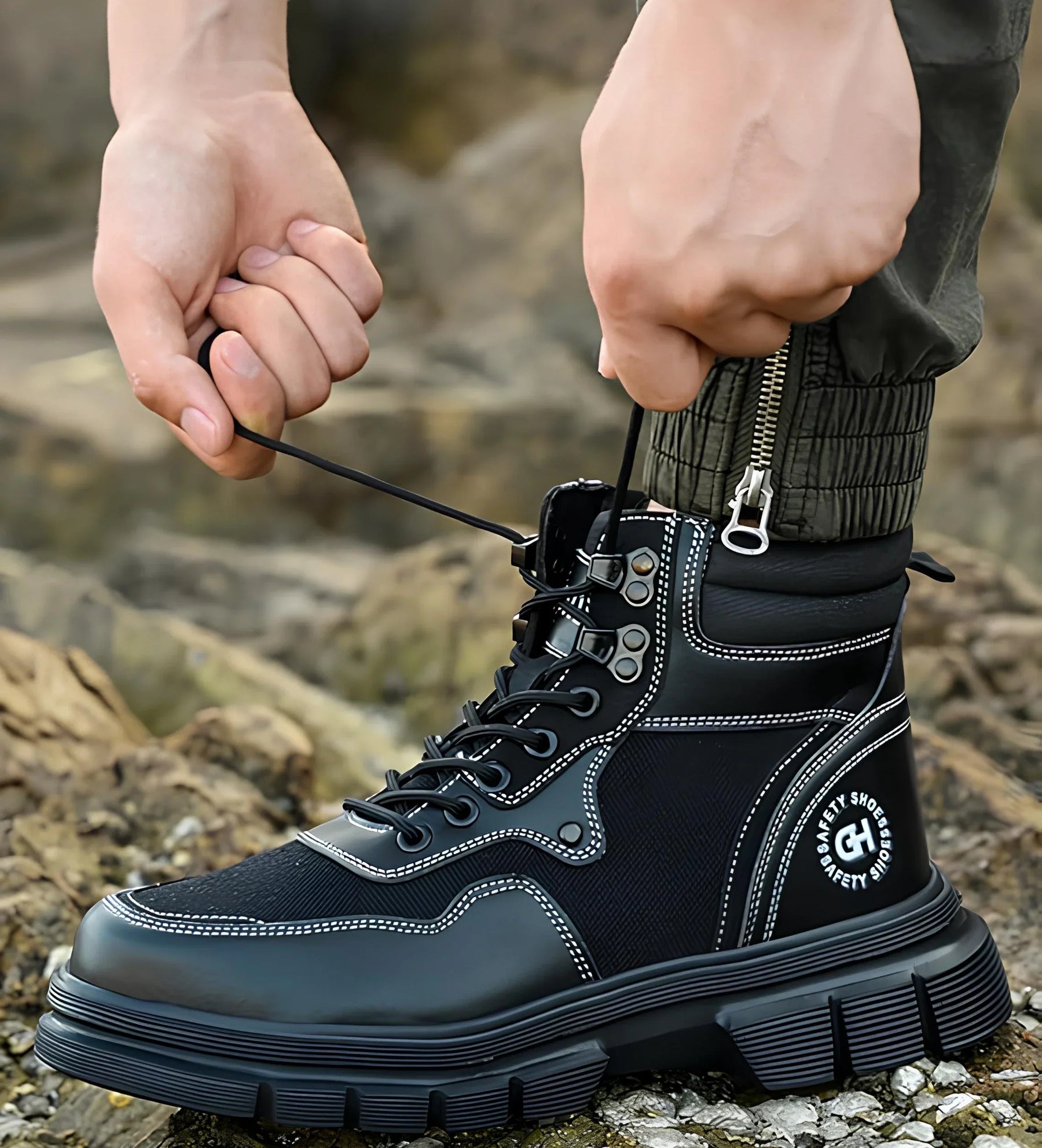 Kit Bota Masculina Durax Cano Médio em 100% Couro Legítimo + BRINDES: Relógio Tático, Cinto e Carteira