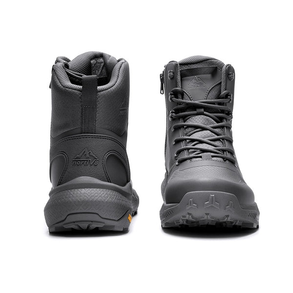 Bota Masculina Cano Médio Norti em Couro Legítimo e Nylon + 3 BRINDES Brutos: Relógio Tático, Cinto e Carteira