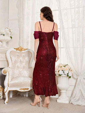 Vestido de festa com lantejoulas