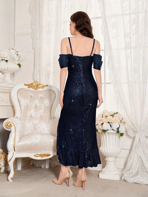 Vestido de festa com lantejoulas