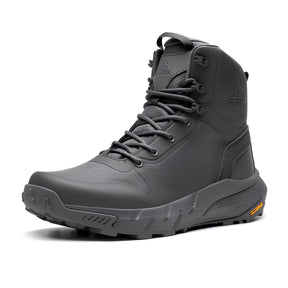 Bota Masculina Cano Médio Norti em Couro Legítimo e Nylon + 3 BRINDES Brutos: Relógio Tático, Cinto e Carteira