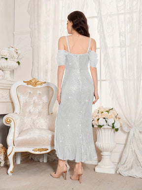 Vestido de festa com lantejoulas