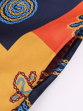 Vestido Estampado Étnico com Decote em V