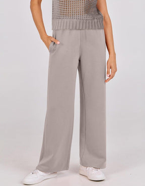 Conjunto Mavarina Crochê: Blusa Vazada e Calça Wide Leg Sofisticada
