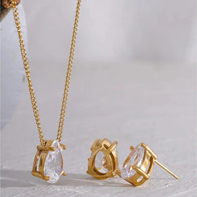 Conjunto de Colar e Brinco Ponto de Luz