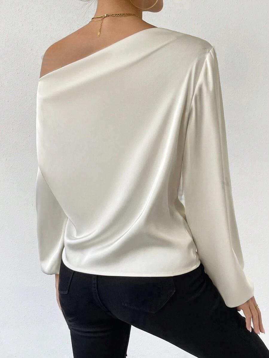 Blusa de Cetim Manga Longa