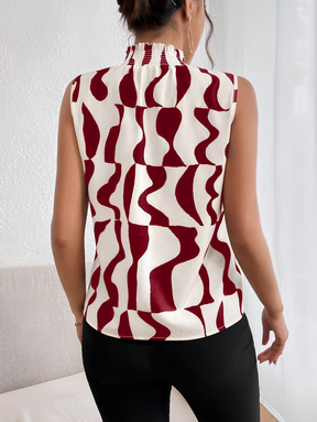 Blusa Regata Gola Alta Estampada