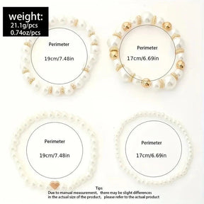 Conjunto de Pulseiras de Pérolas