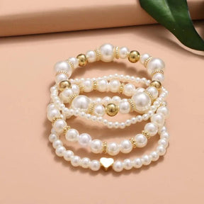 Conjunto de Pulseiras de Pérolas
