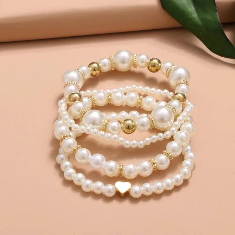 Conjunto de Pulseiras de Pérolas