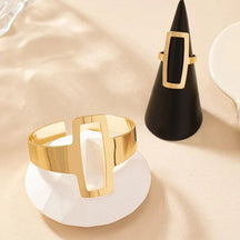 Conjunto de Jóias Geométricas Quadradas 2 Peças