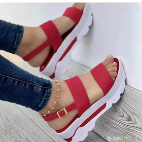 Sandálias cunhas para mulheres, sapatos de plataforma baixa, moda salto, calçado feminino, verão, novo