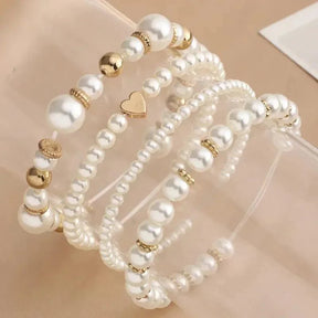 Conjunto de Pulseiras de Pérolas