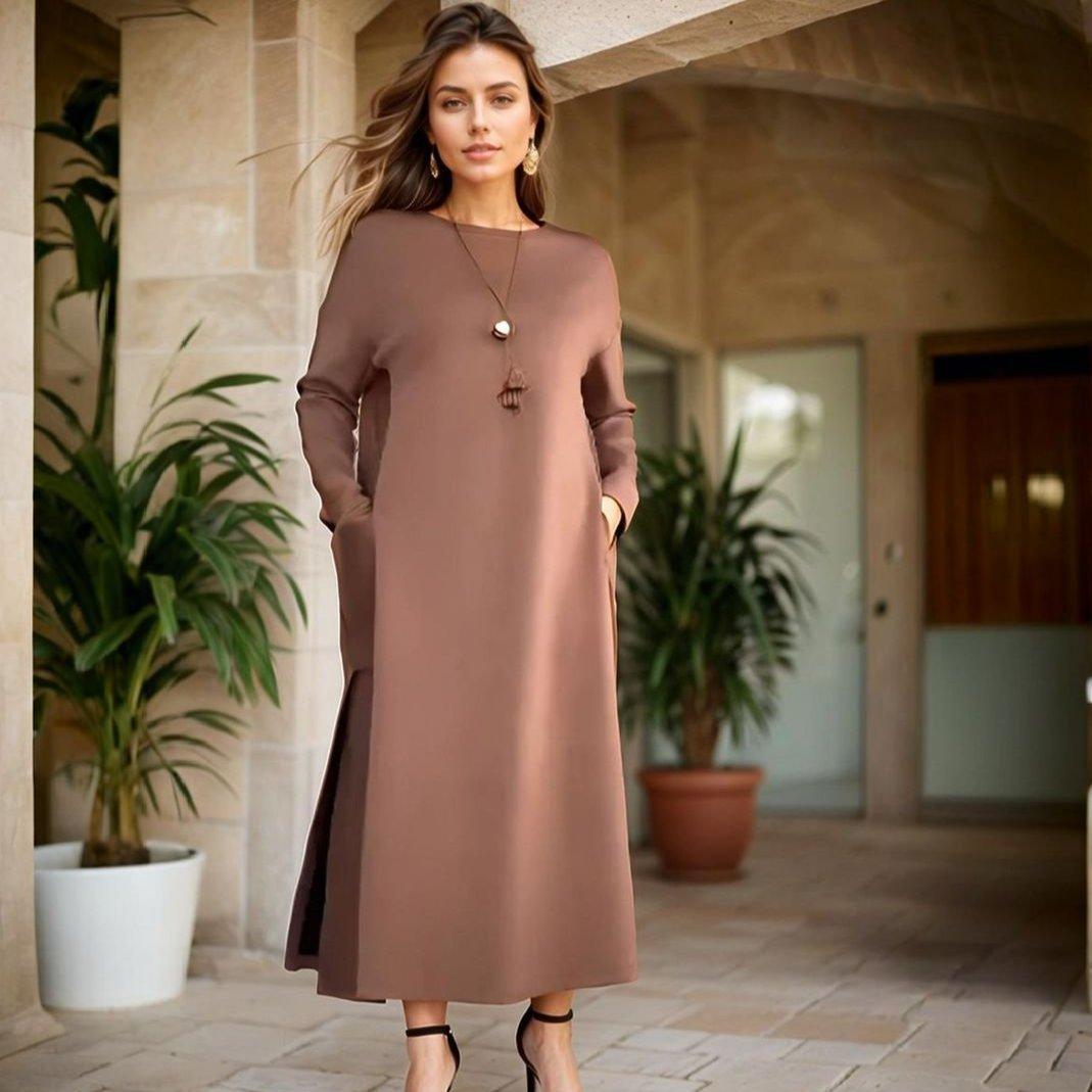 Vestido Cecília em Popelina de Algodão com Detalhes em Couro