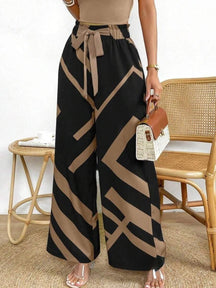 Calça Pantalona Com Cinto