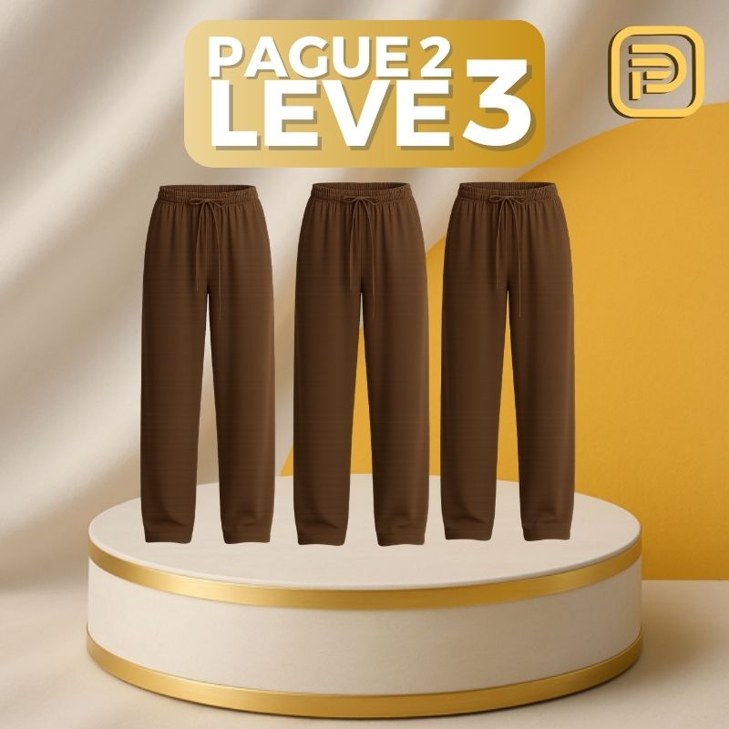 [PAGUE 2 LEVE 3] Calça Feminina Vick em Algodão Peruano e Seda Gelo