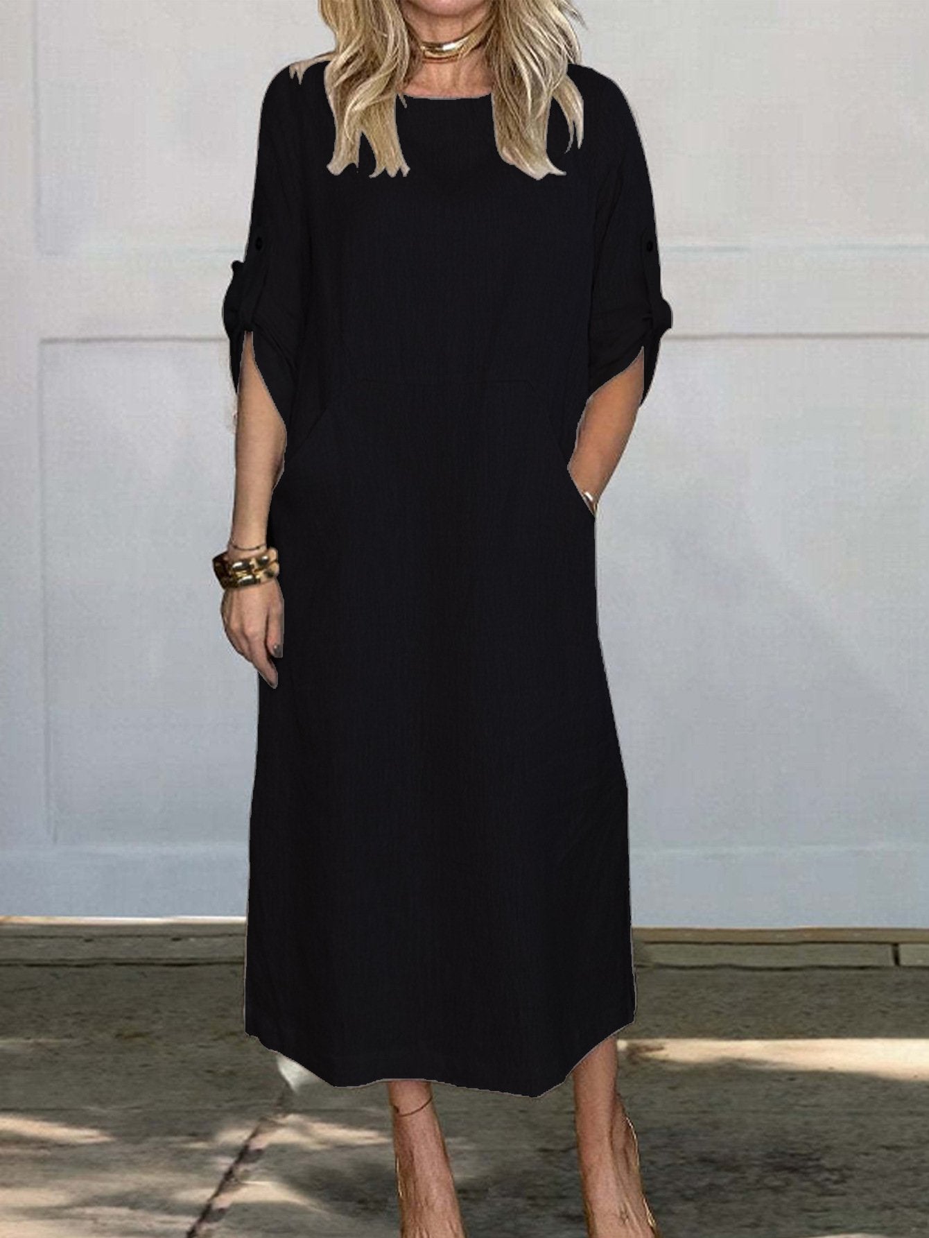 Compre 1 Leve 2! - Vestido Feminino em Linho com Bolsos – Leve, Casual e Confortável