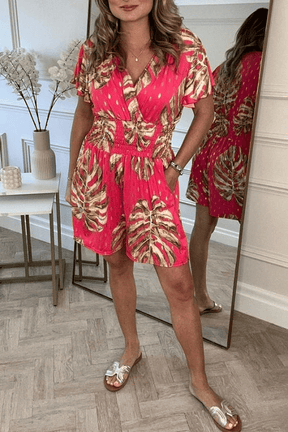 Macacão Casual Floral com Estampa Moderna e Bolsos Laterais