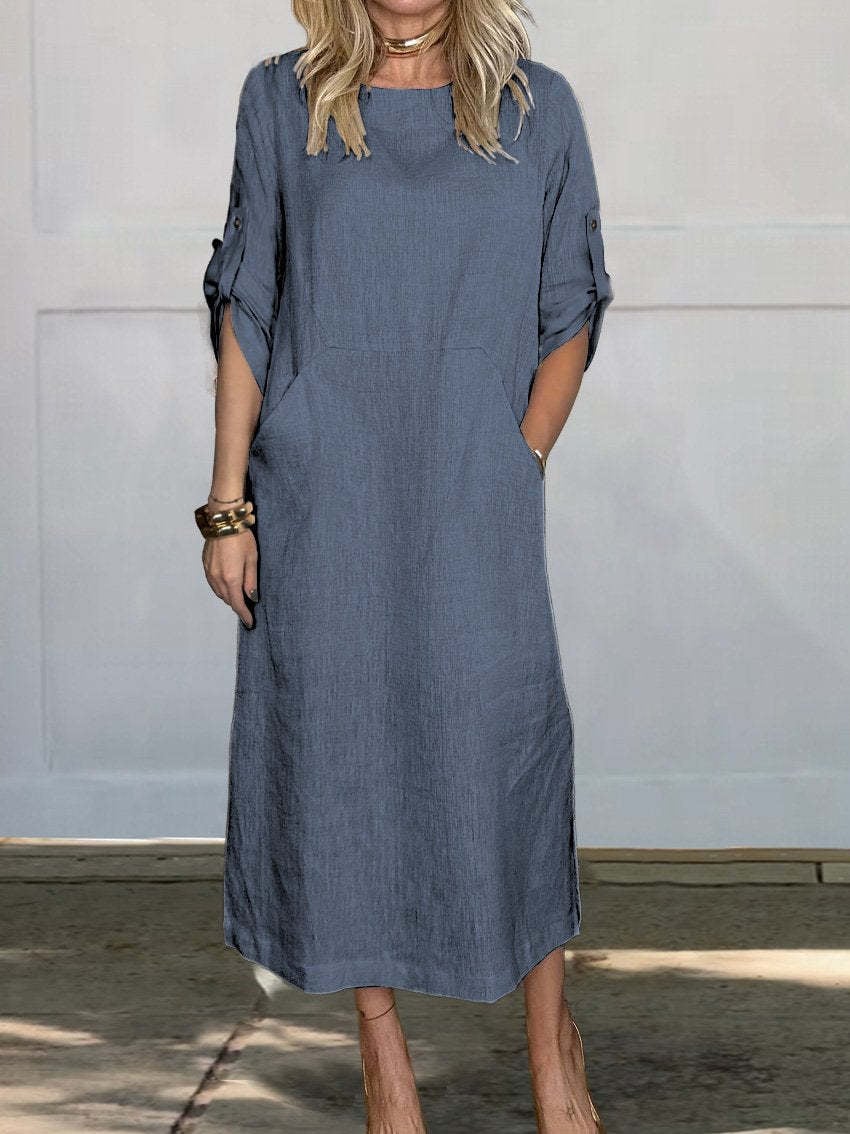 Compre 1 Leve 2! - Vestido Feminino em Linho com Bolsos – Leve, Casual e Confortável