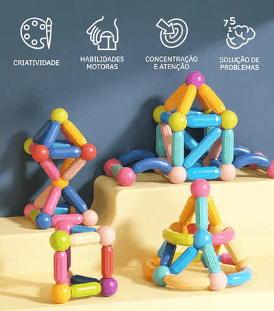 Magnetic Blocks™ - Blocos Magnéticos Educacionais + Brinde Exclusivo (Ultimas Unidades)